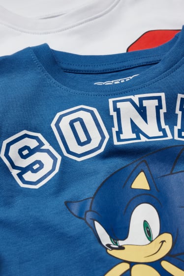 Niños - Pack de 2 - Sonic - camisetas de manga larga - azul