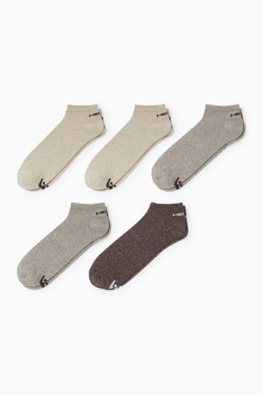 Hommes - HEAD - lot de 5 paires - socquettes - beige