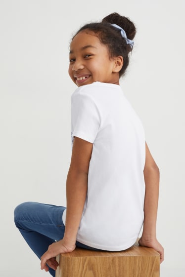 Kinder Mädchen - Set - Kurzarmshirt und Scrunchie - 2 teilig - weiss