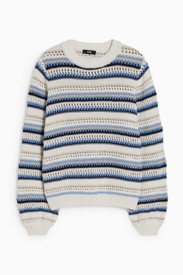 Femmes - Pullover - à rayures - beige clair