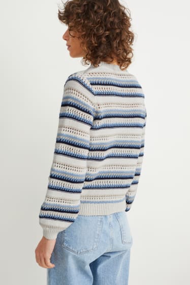 Kobiety - Sweter - w paski - jasny beż