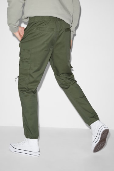 Pánské - Cargo kalhoty - slim fit - zelená