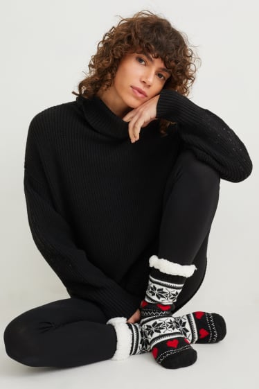 Damen - Anti-Rutsch-Socken - schwarz