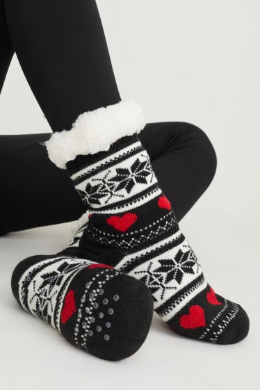 Damen - Anti-Rutsch-Socken - schwarz