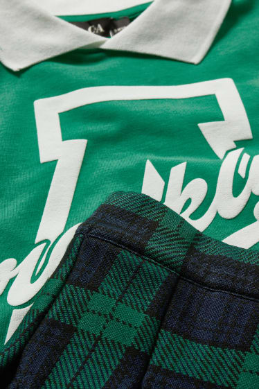 Bambine - Set - felpa e gonna - 2 pezzi - verde