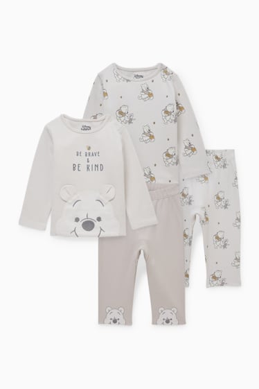 Bebés - Pack de 2 - Winnie the Pooh - pijamas para bebé - 4 piezas - gris claro