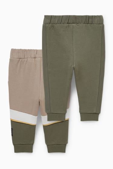 Bébés - Lot de 2 - pantalon de jogging pour bébé - beige