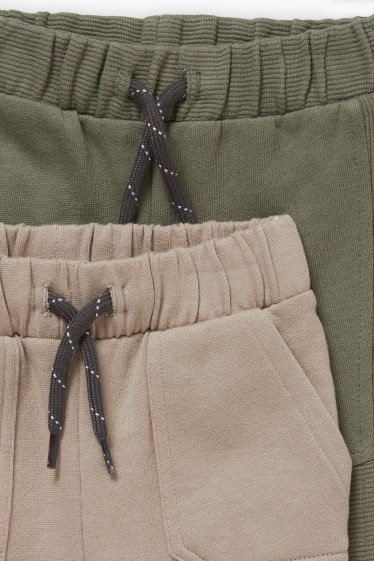 Baby: jongens - Set van 2 - babyjoggingbroek - beige