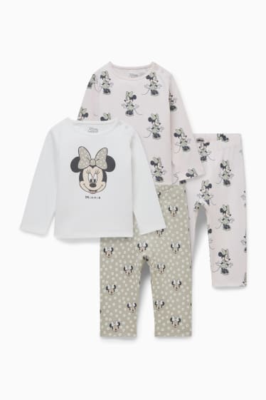 Bebés - Pack de 2 - Minnie Mouse - pijamas para bebé - 4 piezas - rosa claro