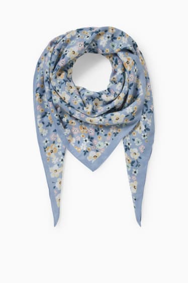 Dona - CLOCKHOUSE - mocador - de flors - blau