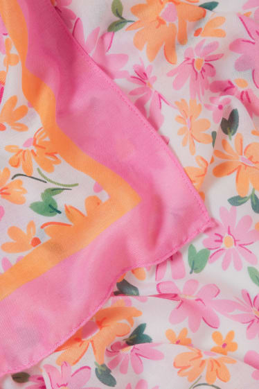 Dospívající a mladí - CLOCKHOUSE - šátek - s květinovým vzorem - růžová