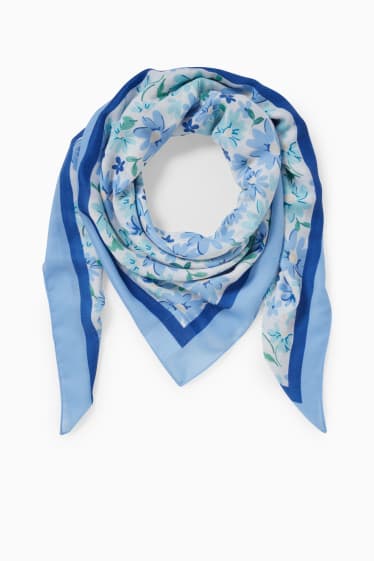 Femmes - CLOCKHOUSE - foulard - à fleurs - bleu clair