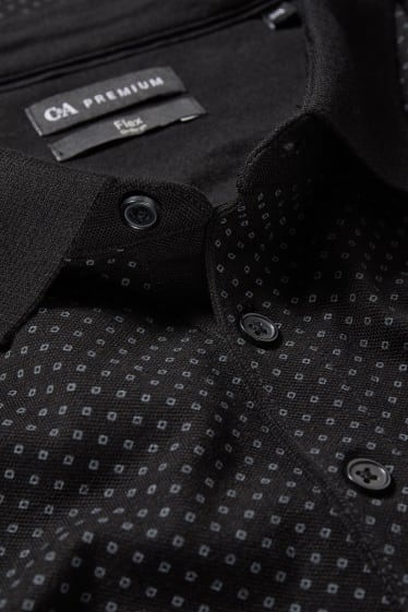 Heren - Poloshirt - 4 Way Stretch - Flex - LYCRA® - zwart / grijs