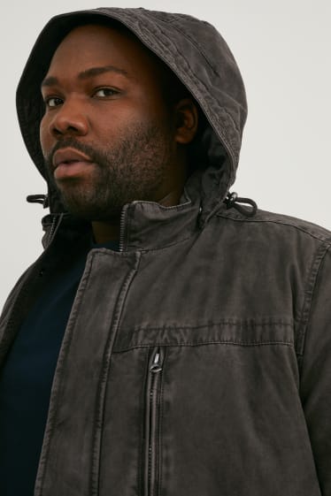 Men - Jacket with hood - dark gray