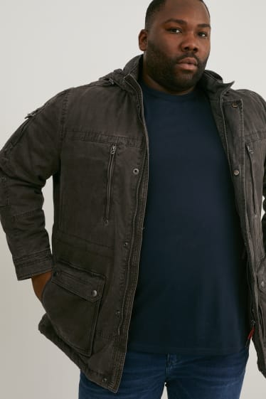 Men - Jacket with hood - dark gray