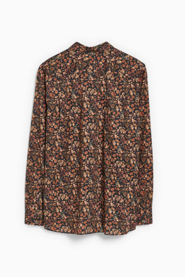 Herren - Hemd - Regular Fit - Button-down - schwarz / beige