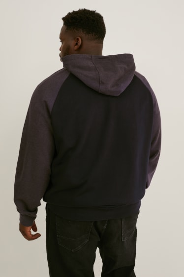 Men - Zip-through sweatshirt with hood - black / gray