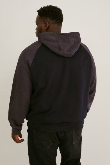 Hombre - Sudadera con cremallera y capucha - negro / gris