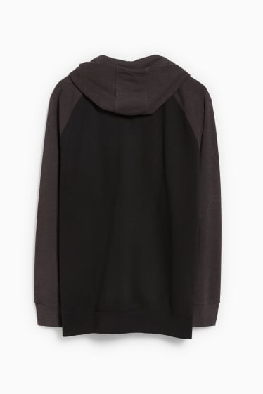 Men - Zip-through sweatshirt with hood - black / gray