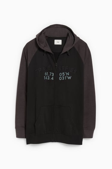 Herren - Sweatjacke mit Kapuze - schwarz / grau