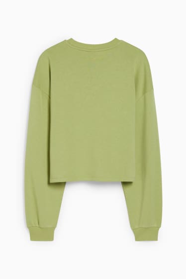 Damen - Crop Sweatshirt - SmileyWorld® - hellgrün