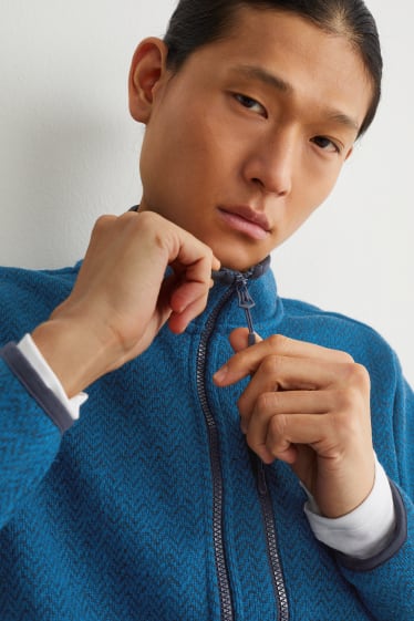 Herren - Sweatjacke - blau / schwarz