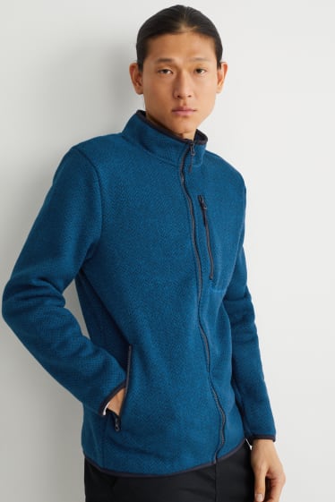 Herren - Sweatjacke - blau  / schwarz