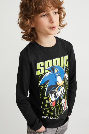 Bambini - Sonic - maglia a maniche lunghe - nero