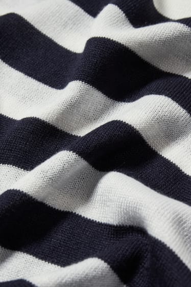 Women - Basic jumper - striped - dark blue / creme white