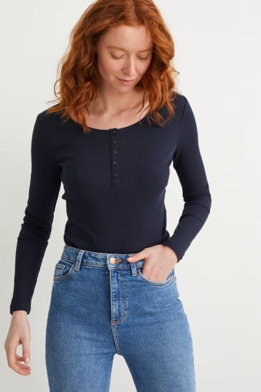 Women - Basic long sleeve top - dark blue