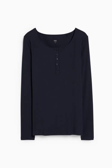 Women - Basic long sleeve top - dark blue