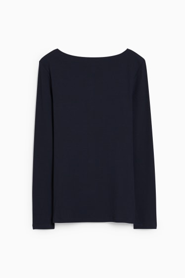 Women - Basic long sleeve top - dark blue