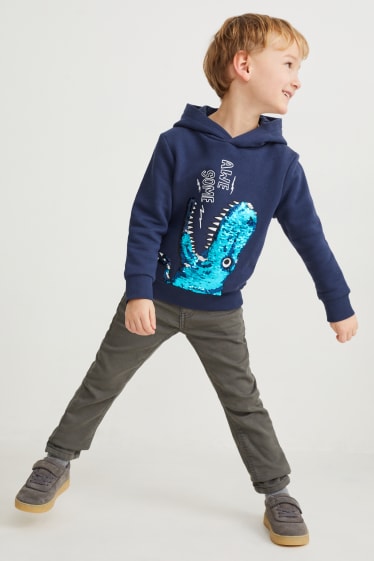 Enfants garçons - Skinny jean - jean chaud - gris foncé