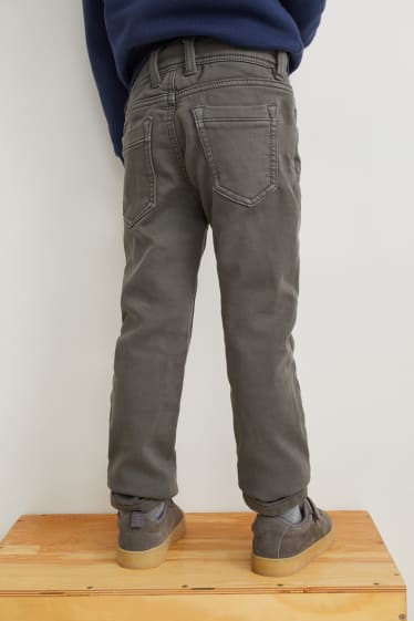 Enfants garçons - Skinny jean - jean chaud - gris foncé