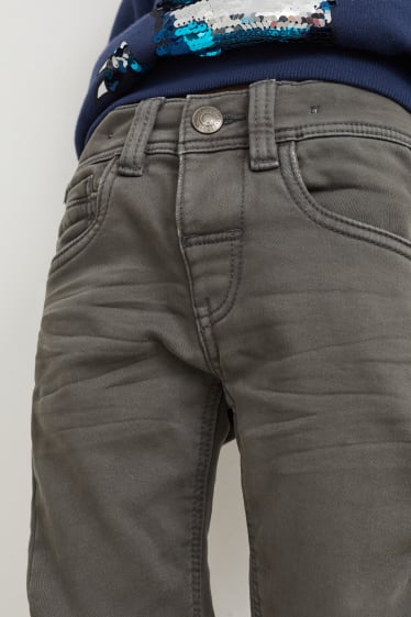 Enfants garçons - Skinny jean - jean chaud - gris foncé