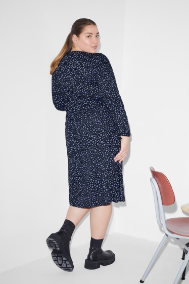 Dona - Vestit - estampat - blau/negre