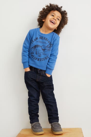 Kinderen - Set van 2 - slim jeans - thermojeans - jeansdonkerblauw