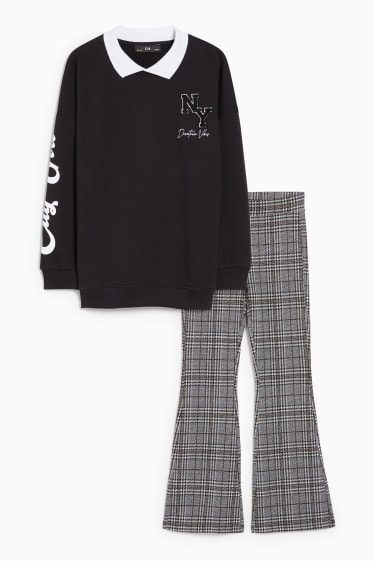 Children - Set - sweatshirt and leggings - 2 piece - black