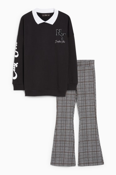 Enfants filles - Ensemble - sweat et legging - deux pièces - noir