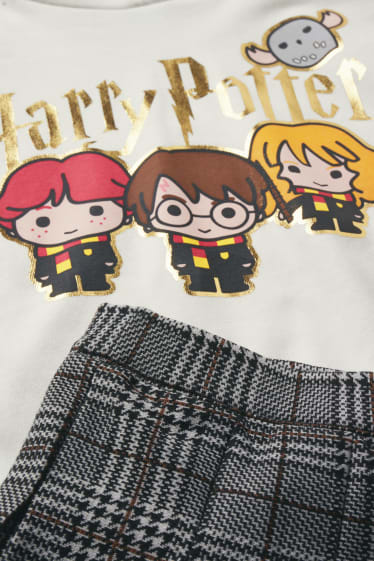 Bambine - Harry Potter - set - felpa con cappuccio e gonna - 2 pezzi - bianco / grigio