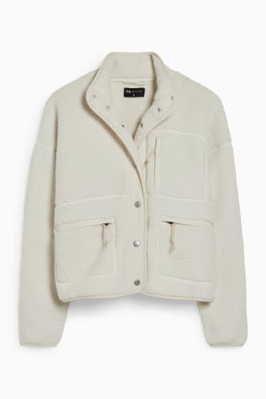 Women - Teddy fur jacket - white