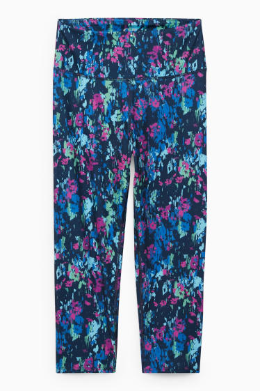 Damen - Funktions-Capri-Leggings - Supportive - Running - dunkelblau