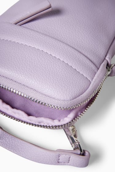 Dames - Set - smartphonetasje en portemonnee - imitatieleer - 2-delig - lichtpaars