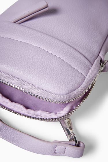 Femmes - Ensemble - pochette pour téléphone et porte-monnaie - synthétique - 2 pièces - violet clair