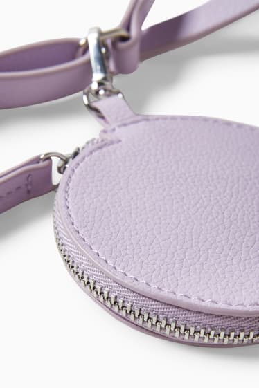 Donna - Set - porta-cellulare e portafogli - similpelle - 2 pezzi - viola chiaro