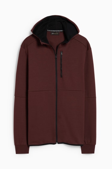 Men - Zip-through sweatshirt with hood  - dark brown