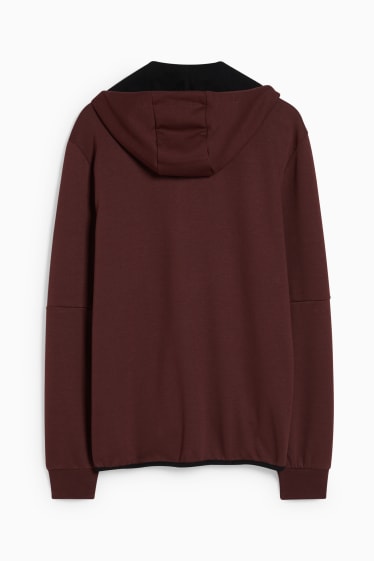 Men - Zip-through sweatshirt with hood  - dark brown