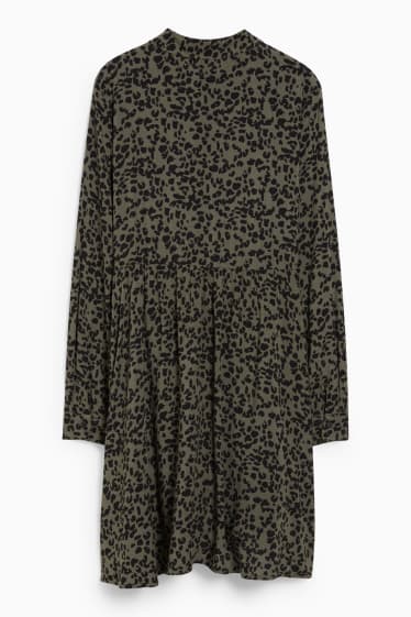 Women - Dress - patterned - dark green / black