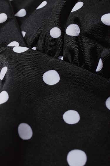 Women - Swimsuit - padded - polka dot - black