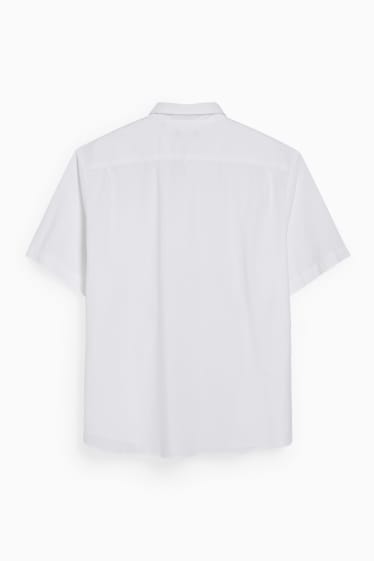 Hommes - Chemise Oxford - regular fit - col button down - blanc